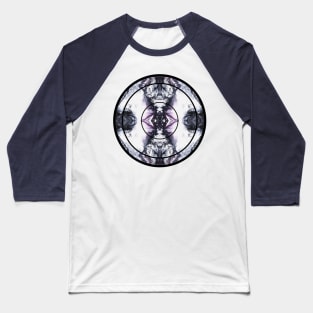 Purple/Grey Paint Pour Circle Baseball T-Shirt